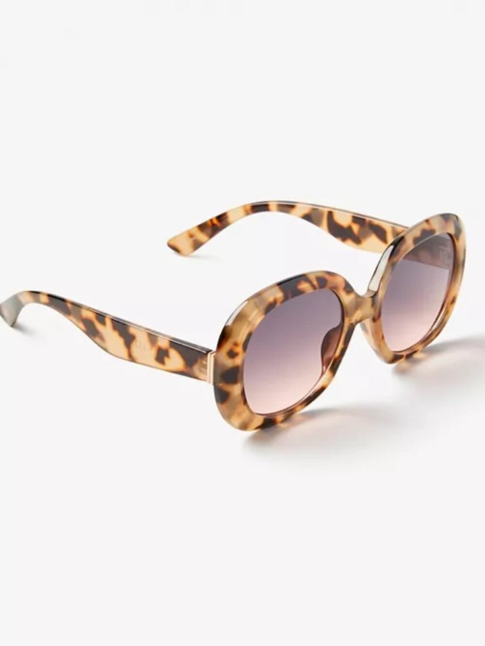 NEW LOFT Oversized Round Sunglasses Brown Tortoiseshell 100% UV NIP Ann Taylor